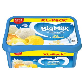 Big Milk Trio Siciliana vanília-tejszín ízű jégkrém, narancs szorbé és citrom ízű jégkrém 1400 ml