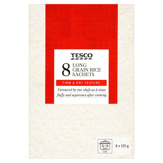 Tesco "A" minőségű, hosszú szemű rizs 8 x 125 g
