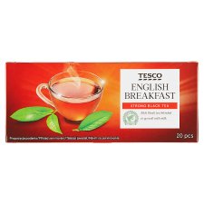 Tesco English Breakfast aromatizált, filteres fekete tea 20 filter 40 g