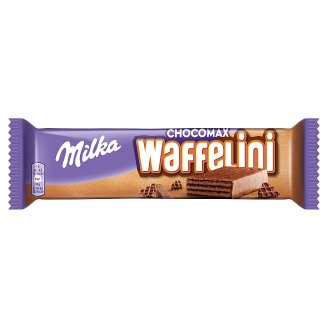 Milka Waffelini Chocomax alpesi tejcsokoládéval mártott kakaós krémmel töltött kakaós ostya 31 g