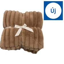 F&F Home Ribbed Faux Fur Throw Toffee Blanket 220 cm x 220 cm