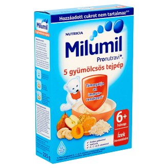 Milumil 5 gyümölcsös tejpép 6+ hónap 225 g
