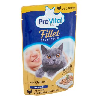 PreVital teljes értékű állateledel felnőtt macskák számára csirkével szószban 85 g
