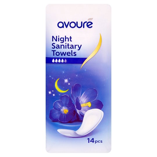 Avouré Night Sanitary Towels 14 pcs Tesco Online, Tesco From Home