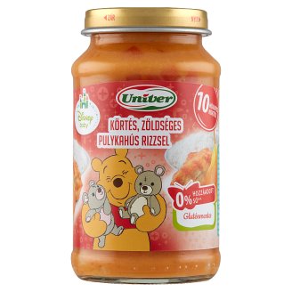 Univer körtés, zöldséges pulykahús rizzsel bébiétel 10 hónapos kortól 220 g