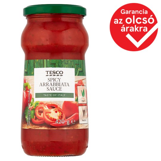 Tesco közepesen csípős paradicsomszósz chili paprikával ízesítve 420 g