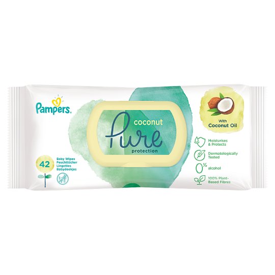 Pampers Coconut Pure Nedves Törlőkendő 3 Csomag = 126 Törlőkendő