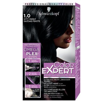 Schwarzkopf Color Expert tartós krémhajfesték 1-0 Gazdag fekete