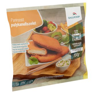 Gallicoop gyorsfagyasztott készre sütött sajttal töltött panírozott valódi pulykamell szelet 700 g