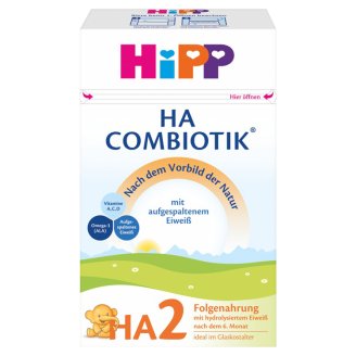 Hipp HA2 Combiotik tejalapú anyatej-kiegészítő tápszer hidrolizált fehérjével 6 hónapos kortól 500 g