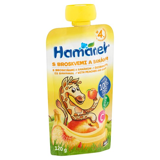 Hamánek bébidesszert őszibarackkal és banánnal 4 hónapos kortól 120 g