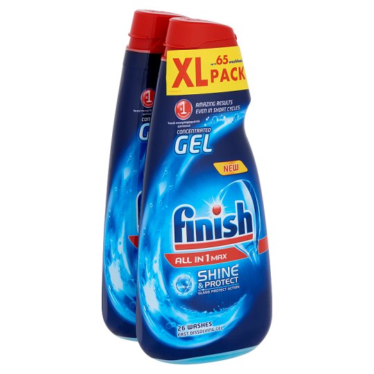 Finish All in 1 Max Shine & Protect gépi mosogatógél 2 x 650 ml