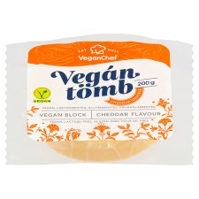 VeganChef cheddar ízesítésű vegán tömb 200 g