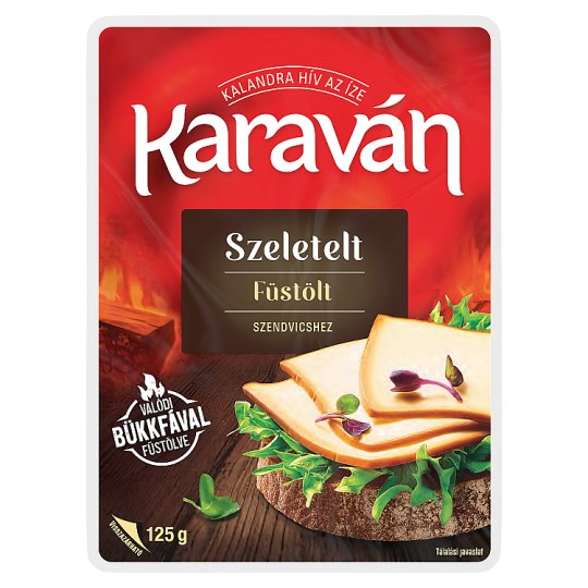 Karaván Smoked, Sliced, Fat, Processed Cheese 125 g