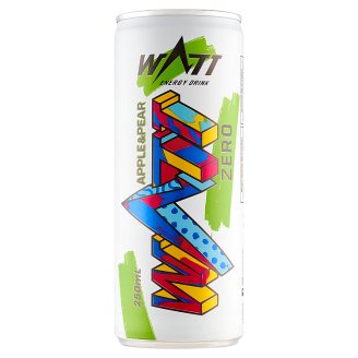Watt Zero koffein és vitamintartalmú alma-körte ízű szénsavas energiaital édesítőszerekkel 0,25 l