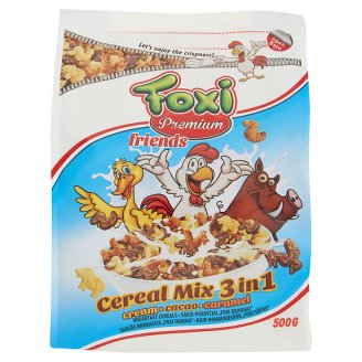 Foxi Premium puffasztott tejszínes, kakaós, karamell ízű gabona 500 g