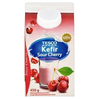 Tesco élőflórás, zsírszegény meggyes kefir 450 g