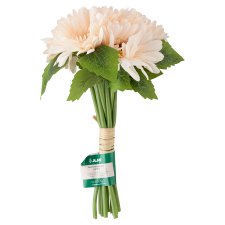 Jumi rózsaszín/sárga gerbera művirág csokor 27 cm 7 db