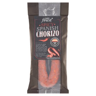 Tesco Finest Spicy Spanish Chorizo szárított, füstölt, csípős sertéskolbász cayenne-paprikával 225 g
