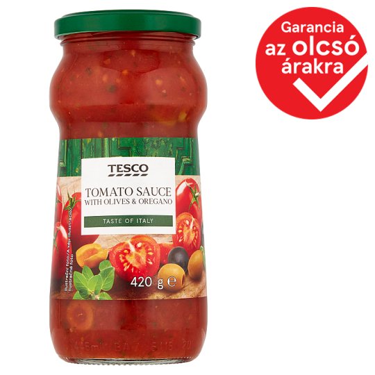 Tesco Tomato Sauce with Olives & Oregano 420 g