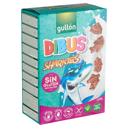 Gullón Dibus Sharkies gluténmentes reggelizőkeksz 250 g