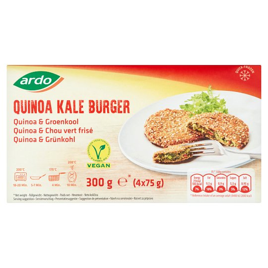 Ardo gyorsfagyasztott quinoa burger 4 x 75 g (300 g) Tesco Online