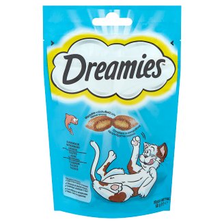 Dreamies kiegészítő állateledel felnőtt és junior macskák számára lazaccal 60 g