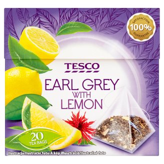 Tesco Earl Grey ízű filteres fekete tea citrom- és narancshéjjal, búzavirágszirommal 20 filter 36 g