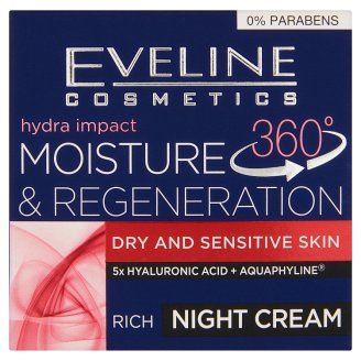 Eveline Cosmetics Hydra Impact 360° regeneráló, mélyhidratáló éjszakai krém 50 ml