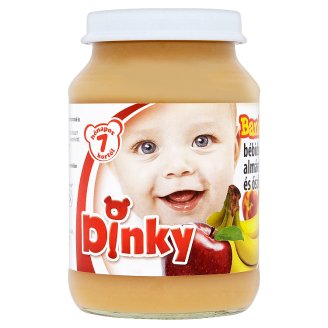 Dinky glutén- és tejszármazékmentes banán-alma-őszibarack bébidesszert 7 hónapos kortól 190 g