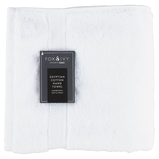 Fox & Ivy Egyptian Cotton Hand Towel 50 cm x 100 cm Tesco Online, Tesco From Home, Tesco Doboz
