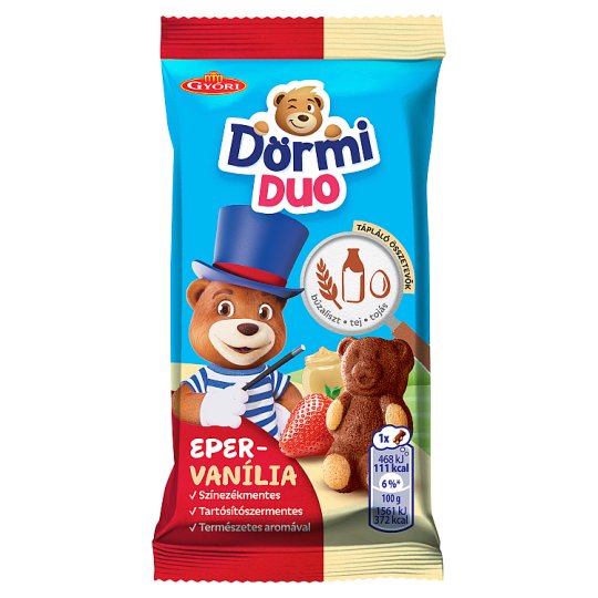 Dörmi DUO puha piskóta epres töltelékkel és vaníliaízű krémmel 30 g