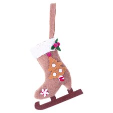 Felt Gingerbread Ice Skate Hanging Decoration 22 x 11,5 x 3,5 cm