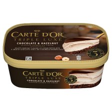 Carte D'Or mogyoró ízesítésű jégkrém tejcsokoládés szósszal 650 ml