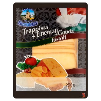 Hortobágy szeletelt füstölt trappista + ementáli + gouda mix 250 g
