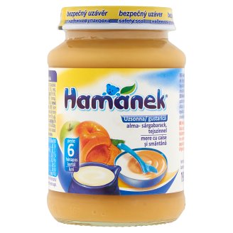 Hamánek alma-sárgabarack tejszínnel uzsonna 6 hónapos kortól 190 g