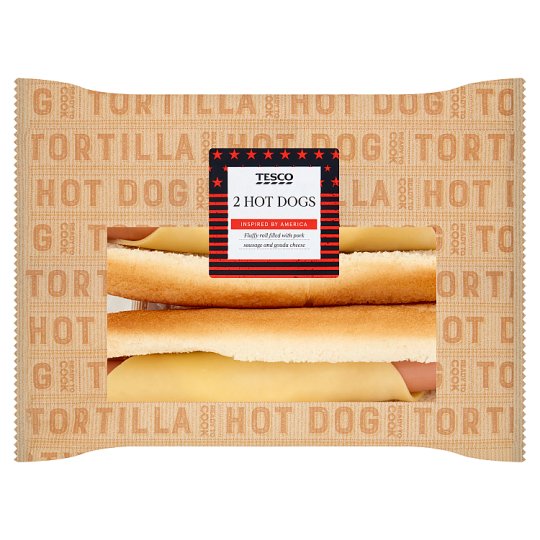 Tesco hotdog 2 db 282 g Tesco Online, Tesco Otthonról, Tesco Doboz