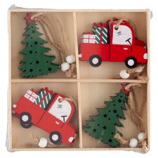 Wooden Truck & Tree Hanging Set 13 x 13 x 1,5 cm 8 pcs