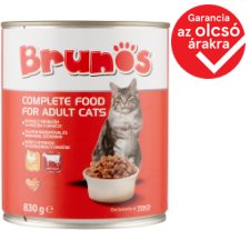 Brunos teljes értékű állateledel felnőtt macskák számára falatok baromfival, marhával szószban 830 g