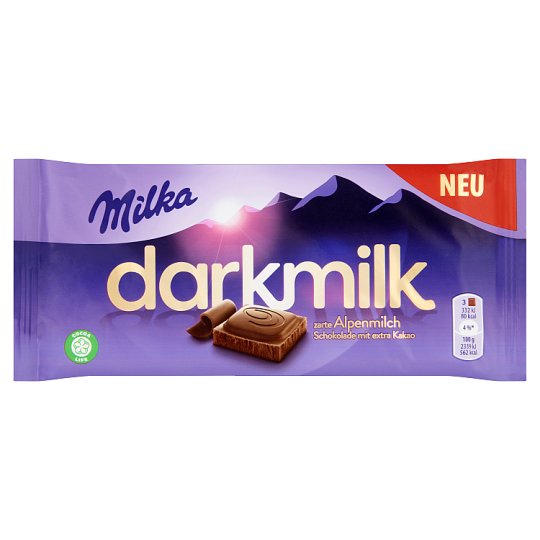 Milka Darkmilk magas kakaótartalmú alpesi tejcsokoládé 85 g