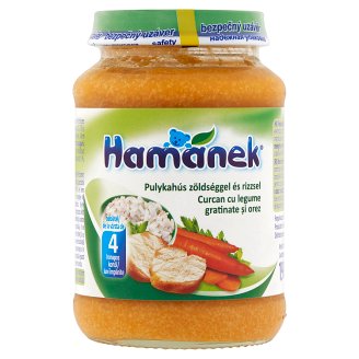 Hamánek pulykahús zöldséggel és rizzsel bébiétel 4 hónapos kortól 190 g
