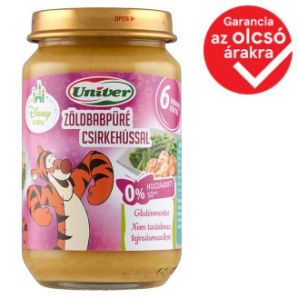 Univer zöldbabpüré csirkehússal bébiétel 6 hónapos kortól 163 g