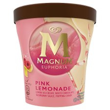 Magnum Pink Lemonade Lemon Ice Cream with White Chocolate and Raspberry Sauce, Doppyng Candy 440 ml