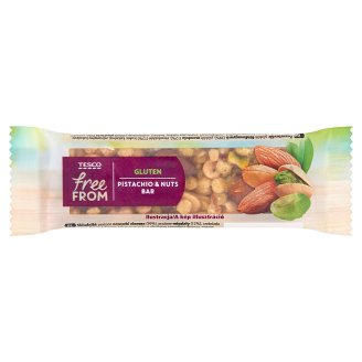 Tesco Free From földimogyorós, mandulás és pisztáciás müzliszelet étcsokoládéba mártva 35 g