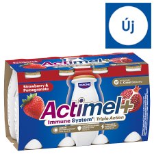 Danone Actimel+ eper- és gránátalmaízű zsírszegény joghurtalapú ital 8 x 100 g (800 g)