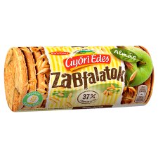 Győri Édes Zabfalatok almás, zabpelyhes, omlós keksz 225 g