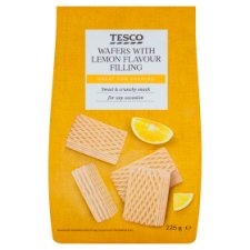 Tesco Wafers with Lemon Flavour Filling 225 g
