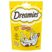 Dreamies Complementary Dry Pet Food with Cheese for Adult Cats and Kittens Over 8 Weeks Old 60 g