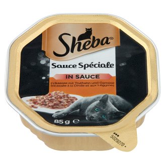 Sheba Sauce Spéciale pulykaragu zöldségekkel teljes értékű állateledel felnőtt macskák számára 85 g