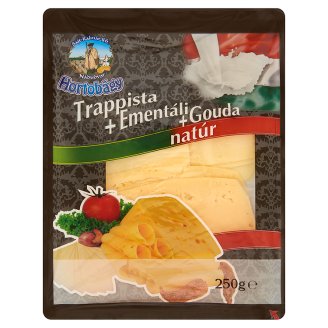 Hortobágy szeletelt natúr trappista+ementáli+gouda sajt mix 250 g